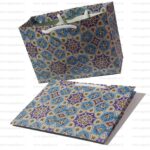 ساک هدیه سون کارت سایز 12 طرح کاشی سنتی آبی